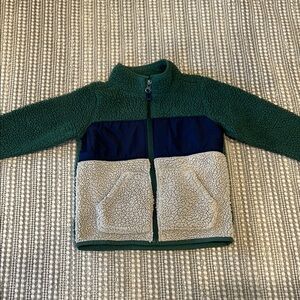 Carter's Green, Navy, and Gray Sherpa Fleece Kids Jacket